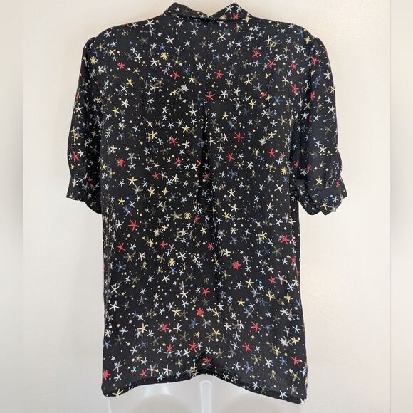 Anine Bing Silk Seastar Preppy Coastal Nautical Whimsigoth Beach Girl Top S - Picture 5 of 10